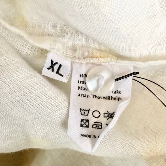 Sleeper Brigette Daisy Print 100% Linen Square Neck Midi Dress XL - Picture 10 of 10